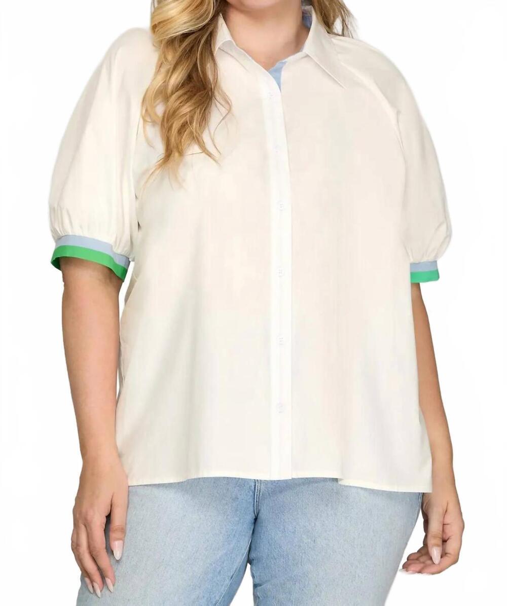 NEW SHE + SKY ocean breeze top in white